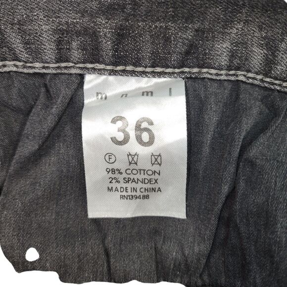 MNML Mens Jeans Zippered leg opening Size 38 x 34 Whiskered Y2K 90s Gray - Picture 6 of 14